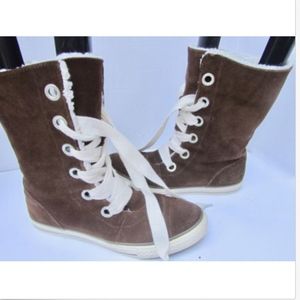 Converse All Star Suede Lace Mid-Calf Hi Top Boots